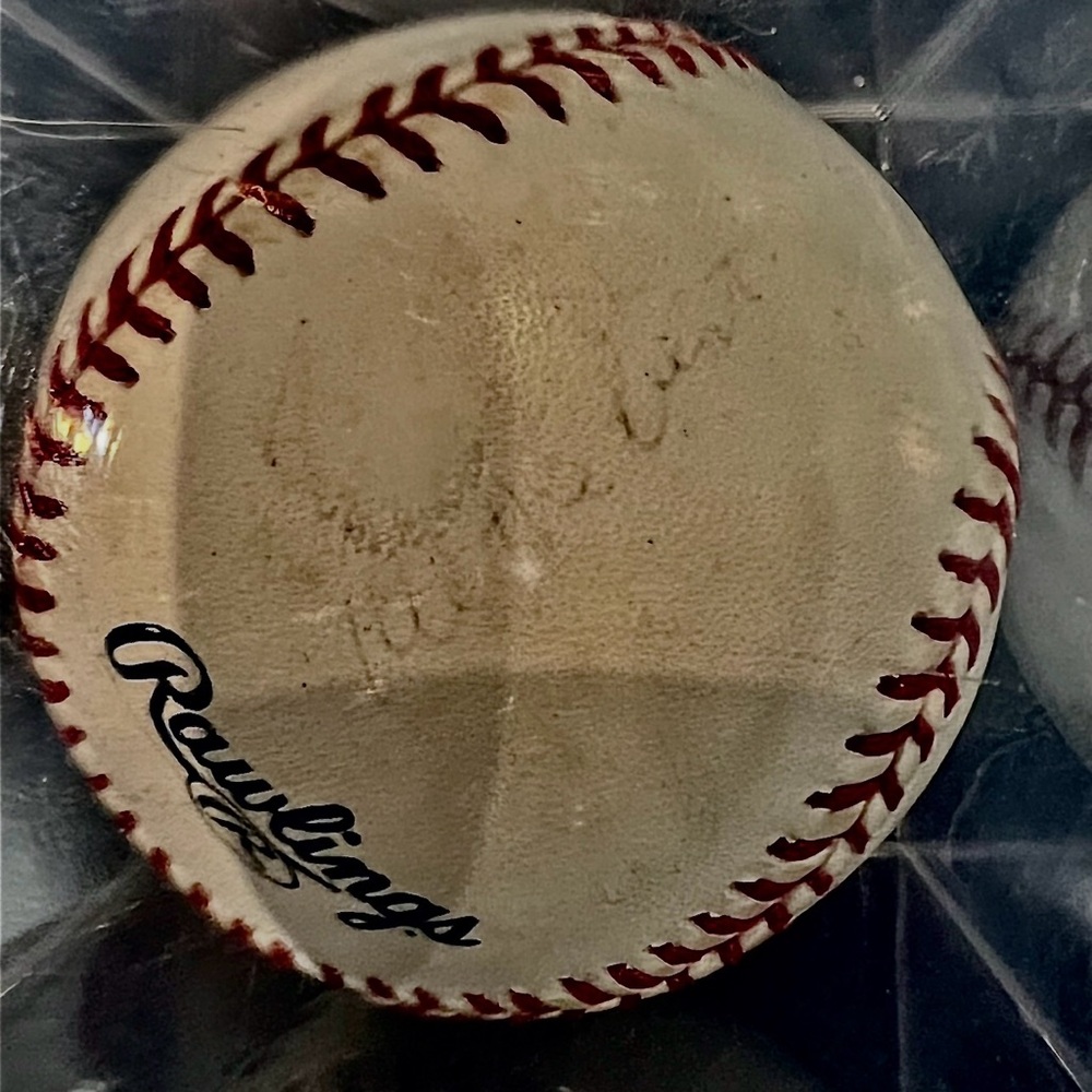 Rawlings Baseball with Red and White Design